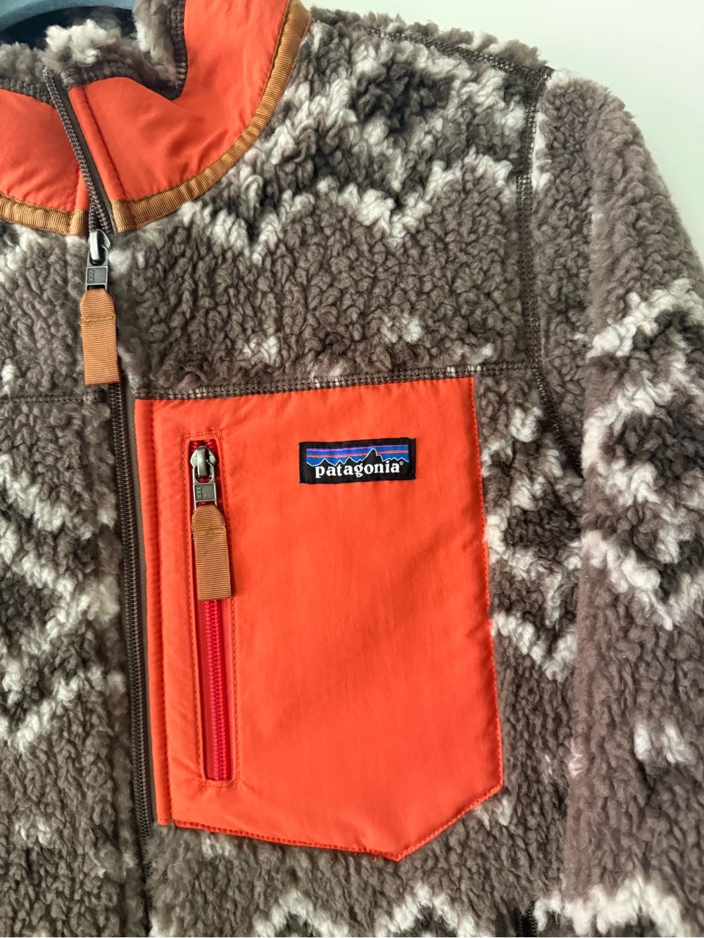 Patagonia womens Fleece Jacket in Brown & Orange